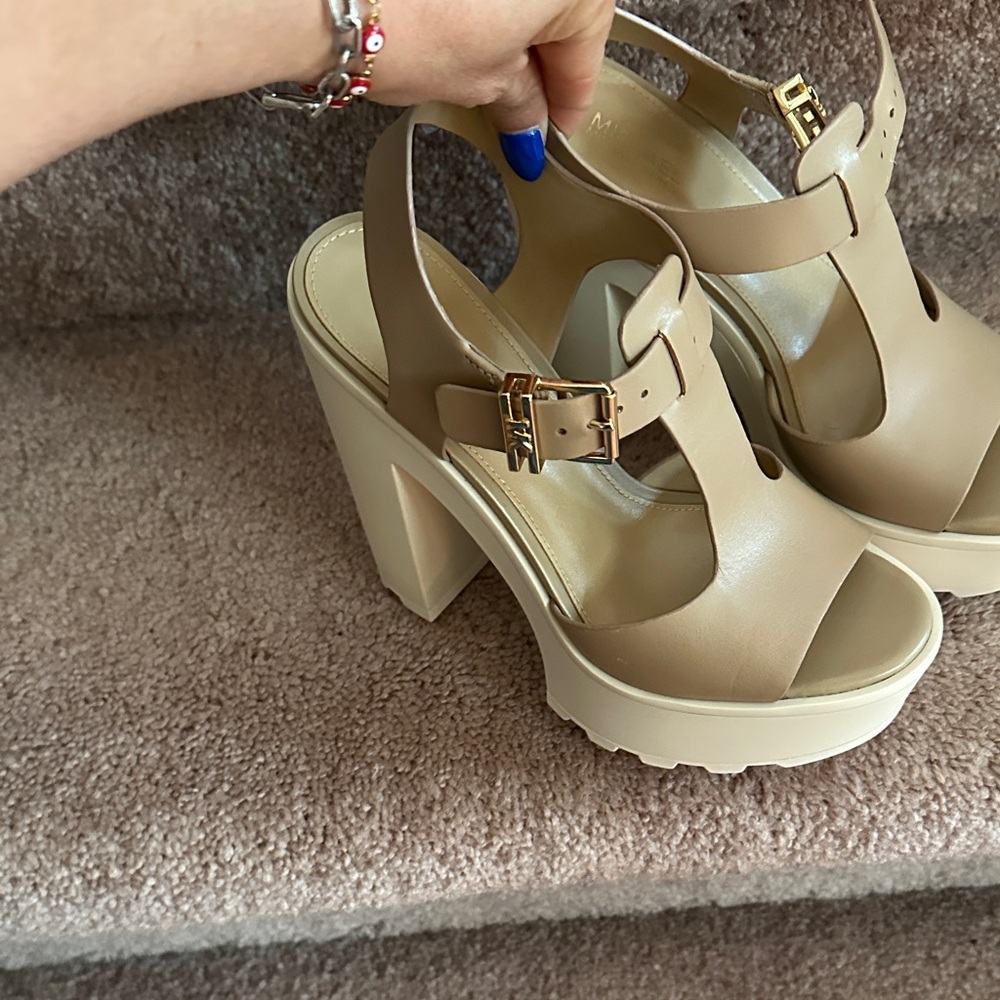 Michael Kors Tan Platform Sandals